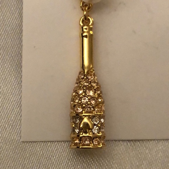 Kate Spade Winter Carnival Champagne Drop Earrings Crystal & Faux Pearl NWT - Picture 13 of 13